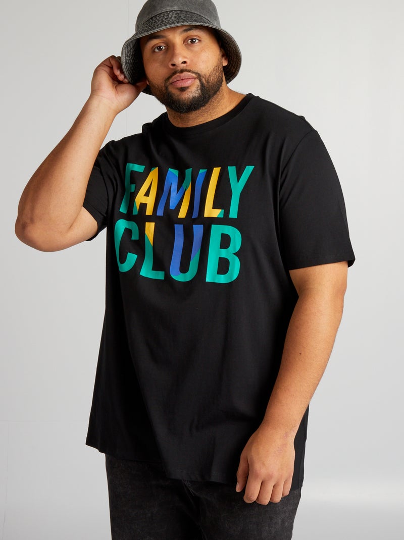 T-shirt com estampado de manga curta PRETO - Kiabi