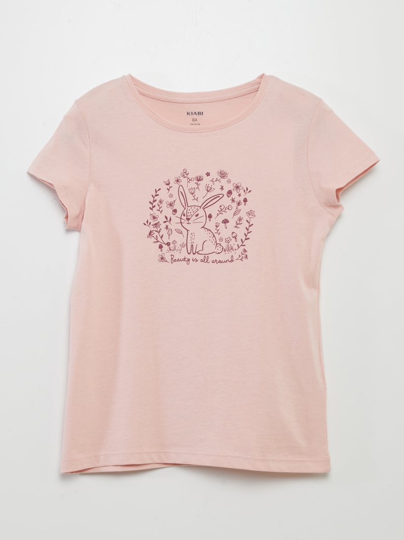 T-shirt com estampado de manga curta ROSA - Kiabi