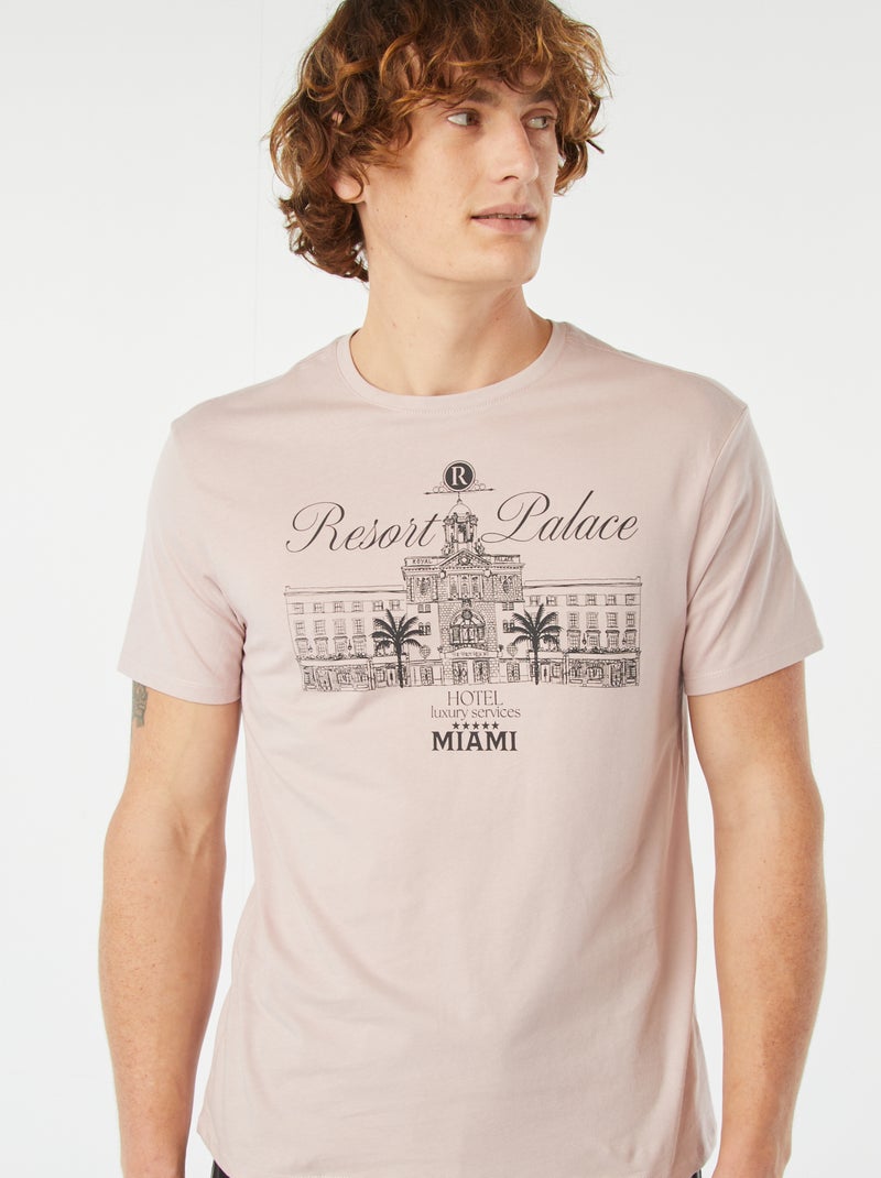 T-shirt com estampado de manga curta ROSA - Kiabi