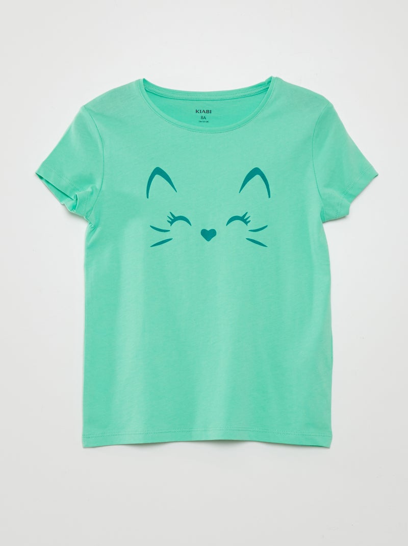 T-shirt com estampado de manga curta VERDE - Kiabi