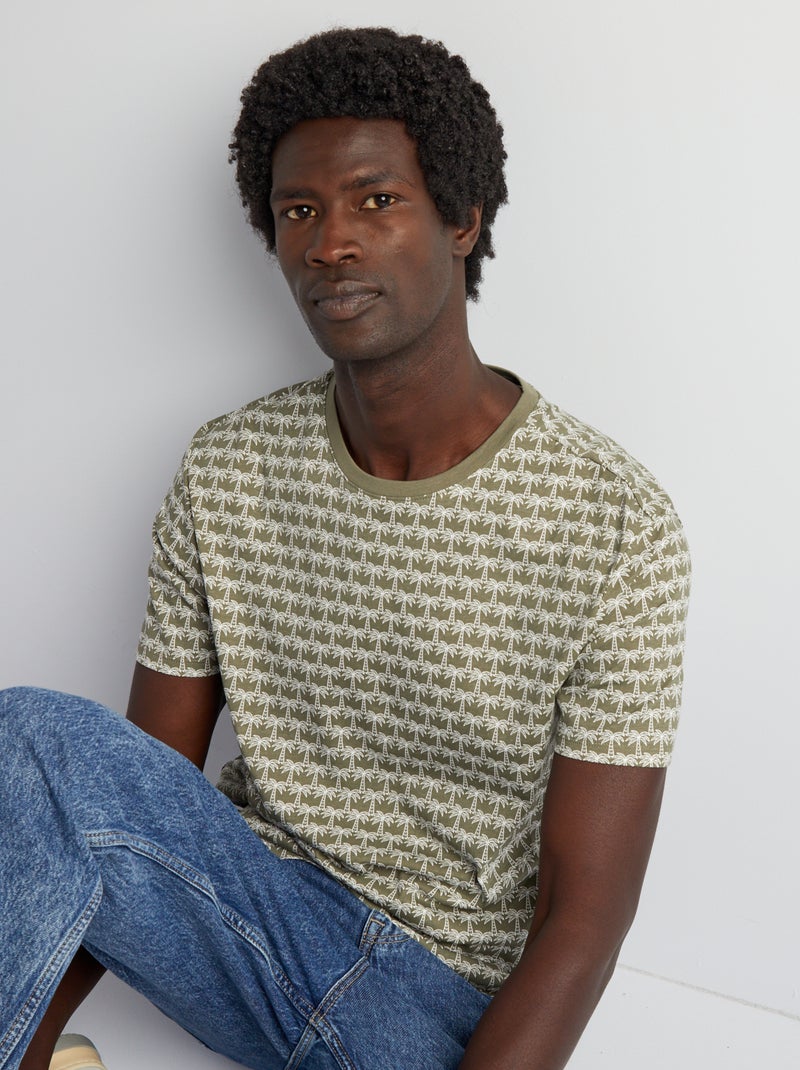 T-shirt com estampado de manga curta VERDE - Kiabi