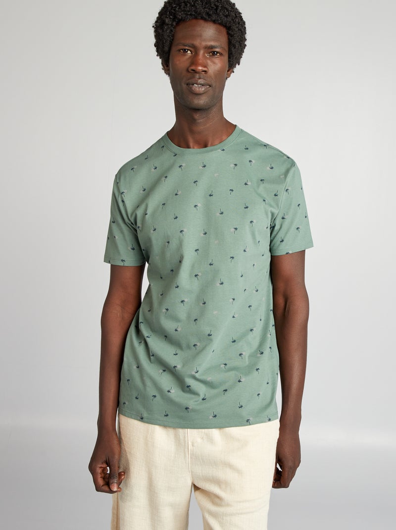 T-shirt com estampado de manga curta VERDE - Kiabi