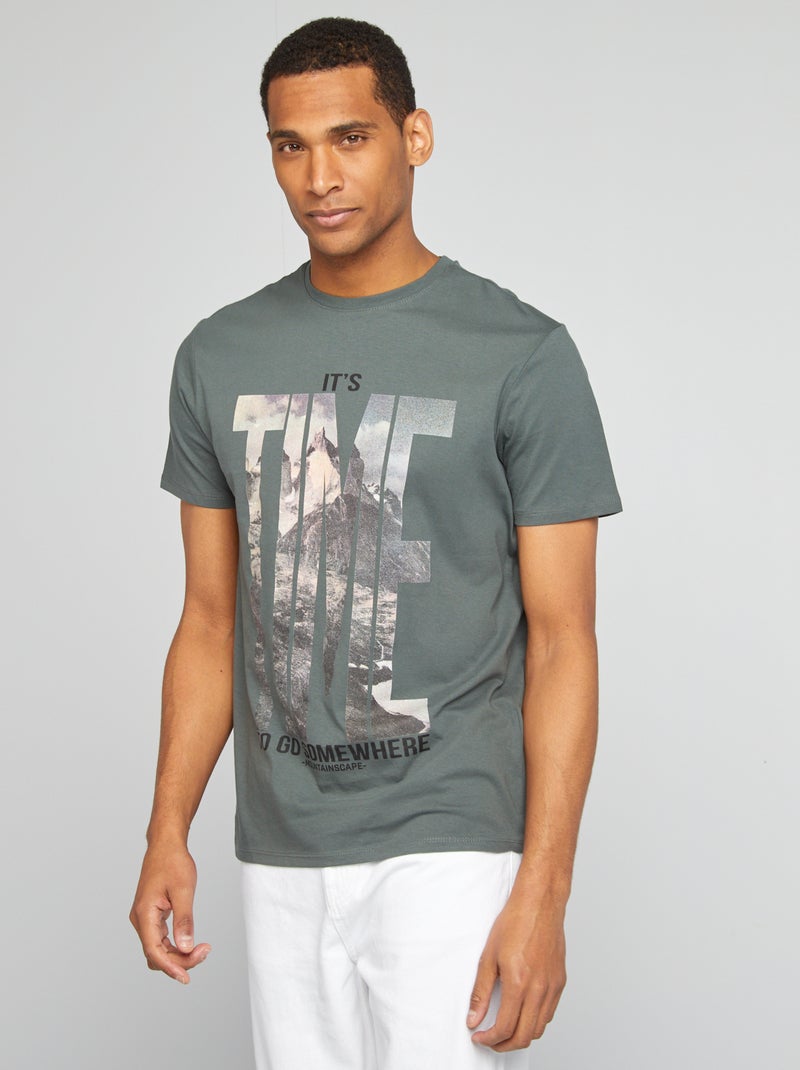 T-shirt com estampado de manga curta VERDE - Kiabi