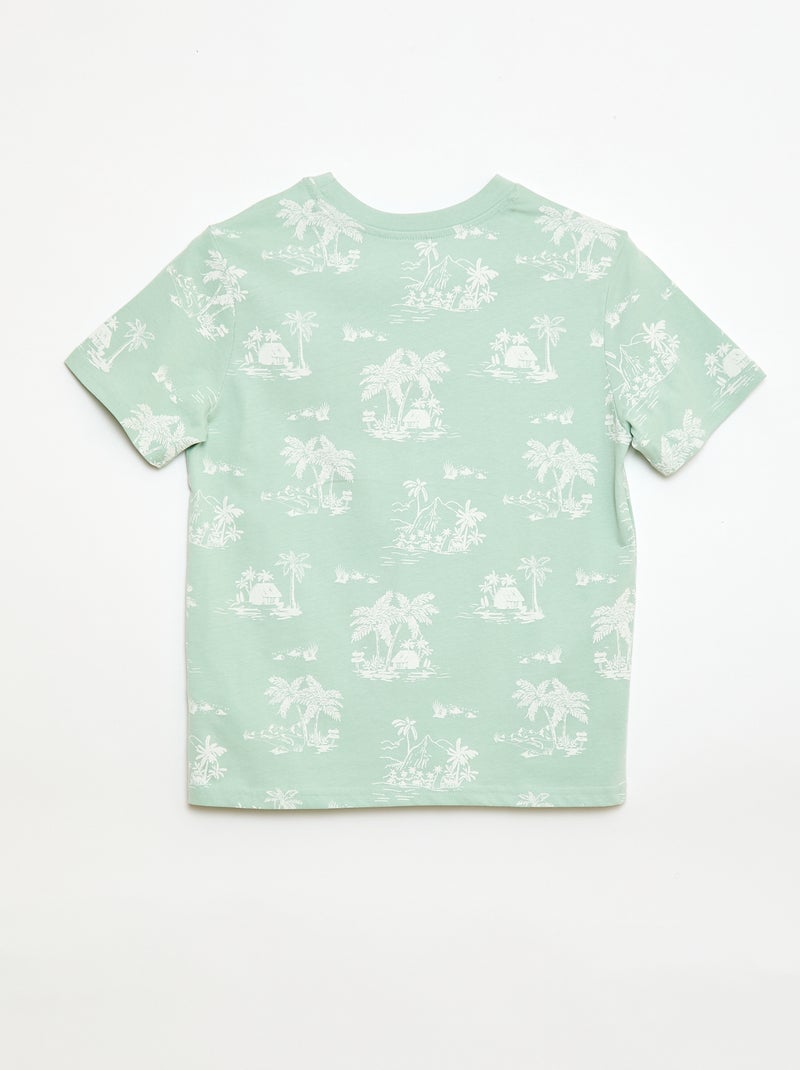 T-shirt com estampado de manga curta Verde - Kiabi