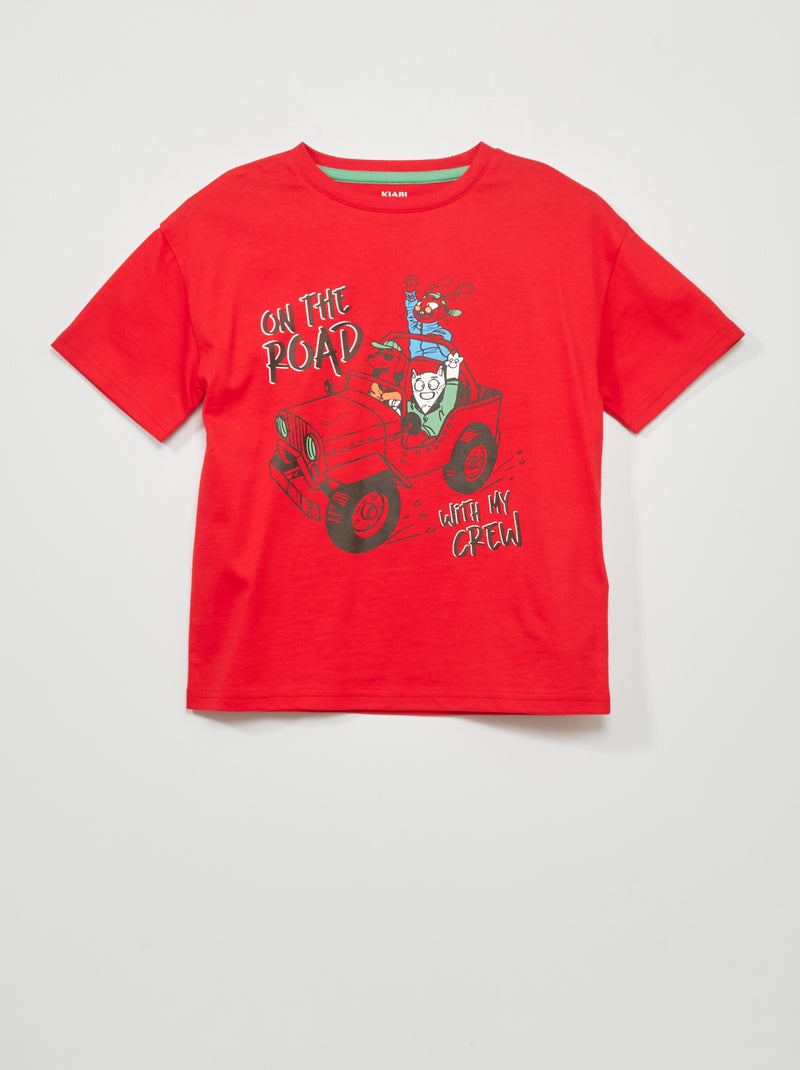 T-shirt com estampado de manga curta VERMELHO - Kiabi
