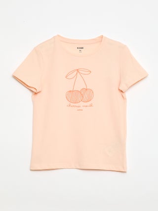 T-shirt com estampado de mensagem e mangas curtas