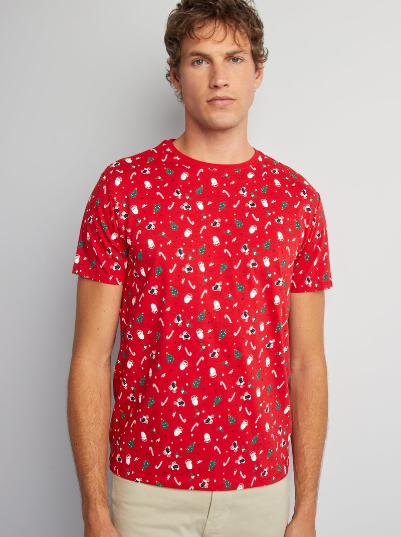 T-shirt com estampado de Natal BRANCO - Kiabi