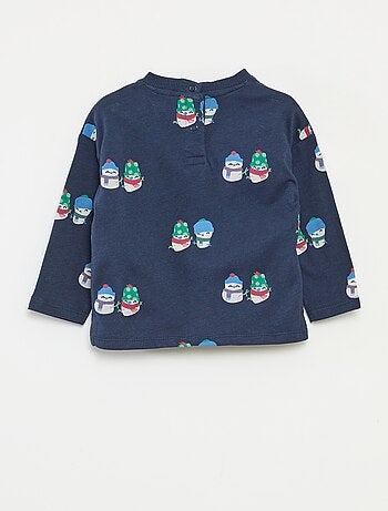 T-shirt com estampado de Natal em algodão