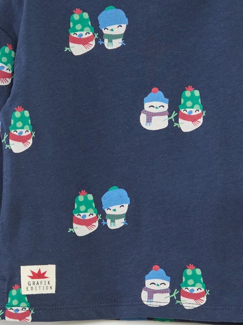 T-shirt com estampado de Natal em algodão - Kiabi