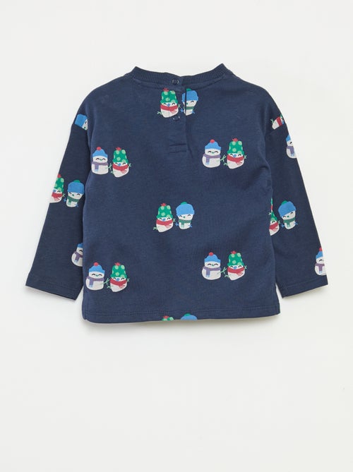 T-shirt com estampado de Natal em algodão - Kiabi