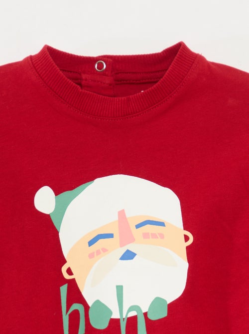 T-shirt com estampado de Natal em algodão - Kiabi
