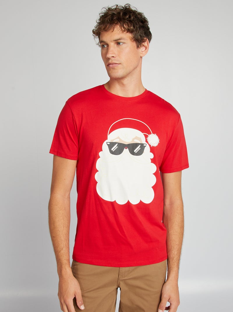 T-shirt com estampado de Natal VERMELHO - Kiabi
