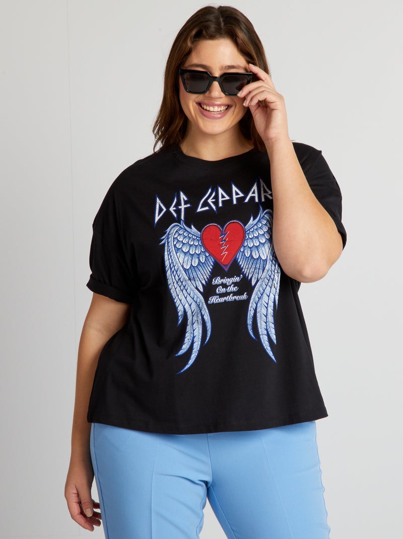 T-shirt com estampado 'Def Leppard' Preto - Kiabi
