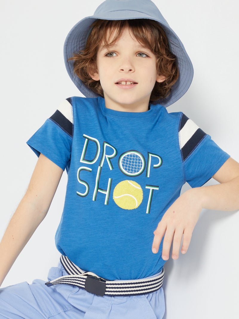 T-shirt com estampado 'desporto' AZUL - Kiabi