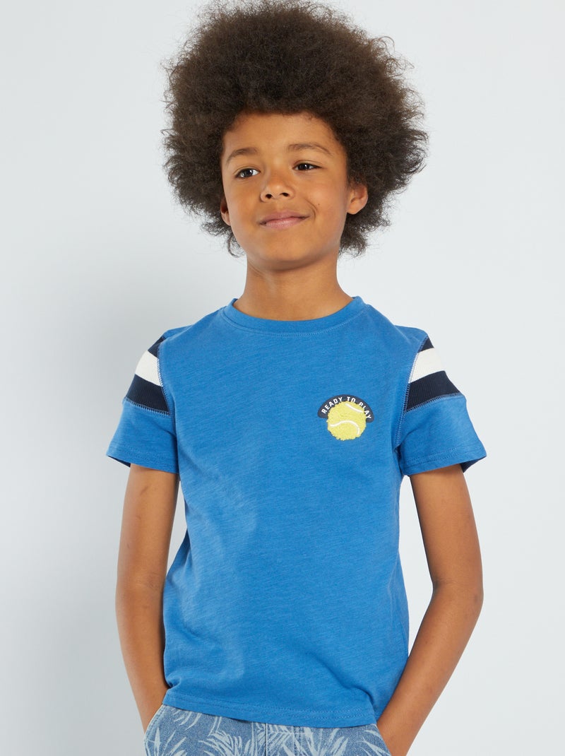 T-shirt com estampado 'desporto' AZUL - Kiabi