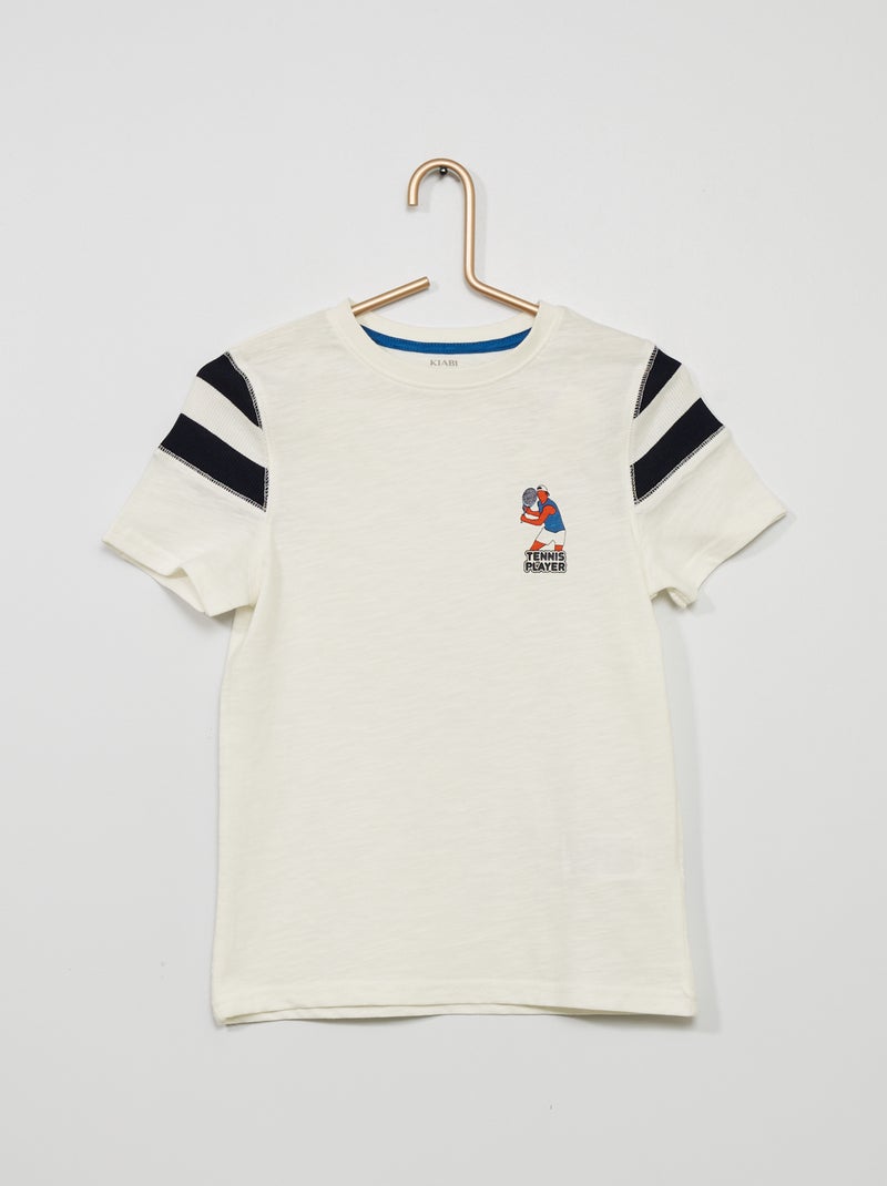 T-shirt com estampado 'desporto' BRANCO - Kiabi