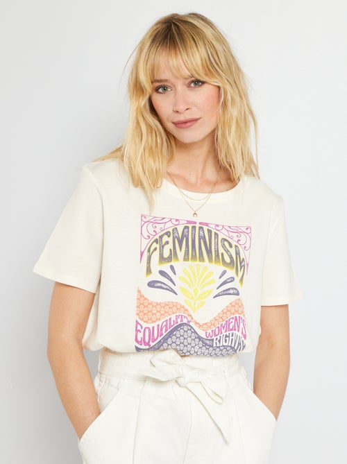 T-shirt com estampado 'Dia da Mulher' - Kiabi