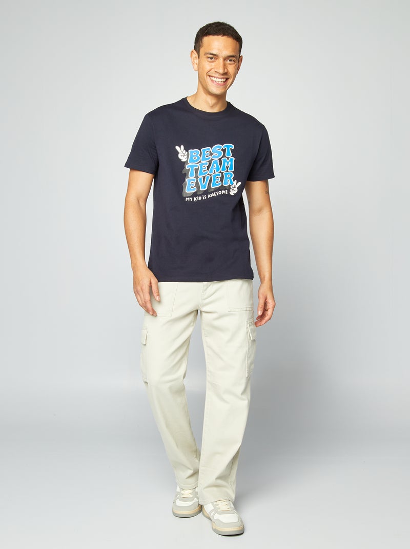 T-shirt com estampado Dia do Pai AZUL - Kiabi