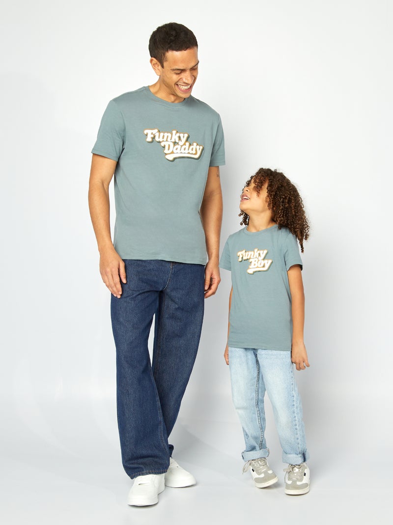 T-shirt com estampado Dia do Pai AZUL - Kiabi