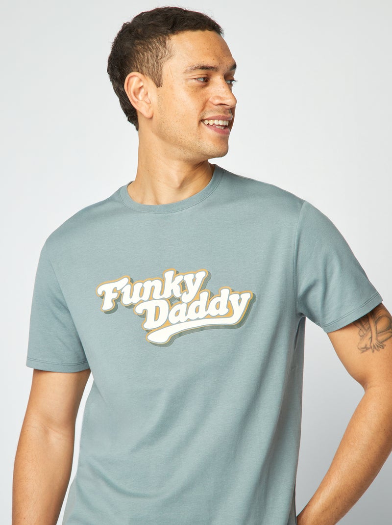 T-shirt com estampado Dia do Pai AZUL - Kiabi