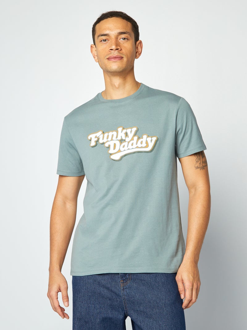 T-shirt com estampado Dia do Pai AZUL - Kiabi