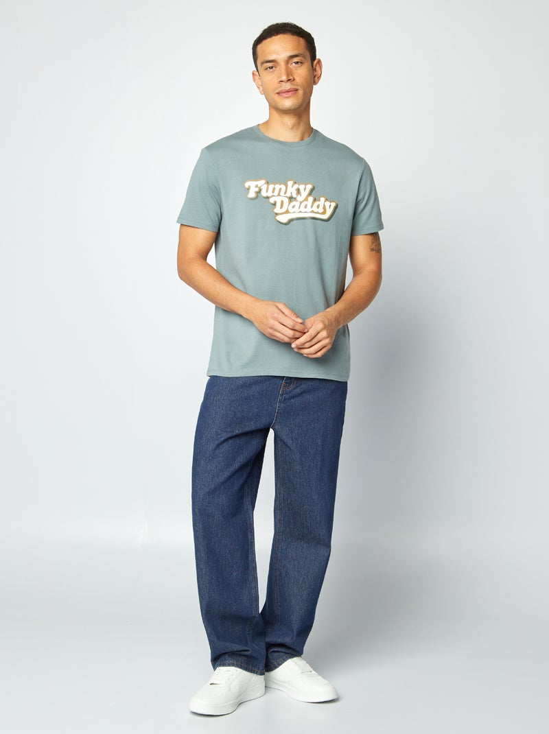 T-shirt com estampado Dia do Pai AZUL - Kiabi