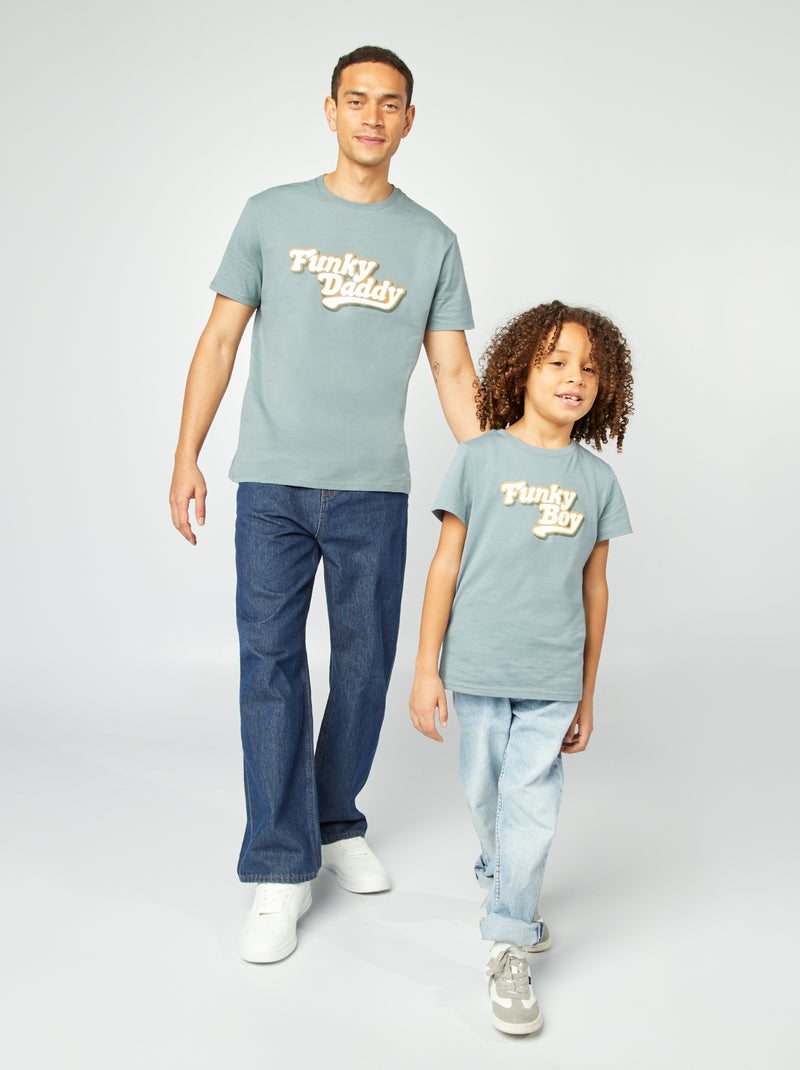 T-shirt com estampado Dia do Pai AZUL - Kiabi