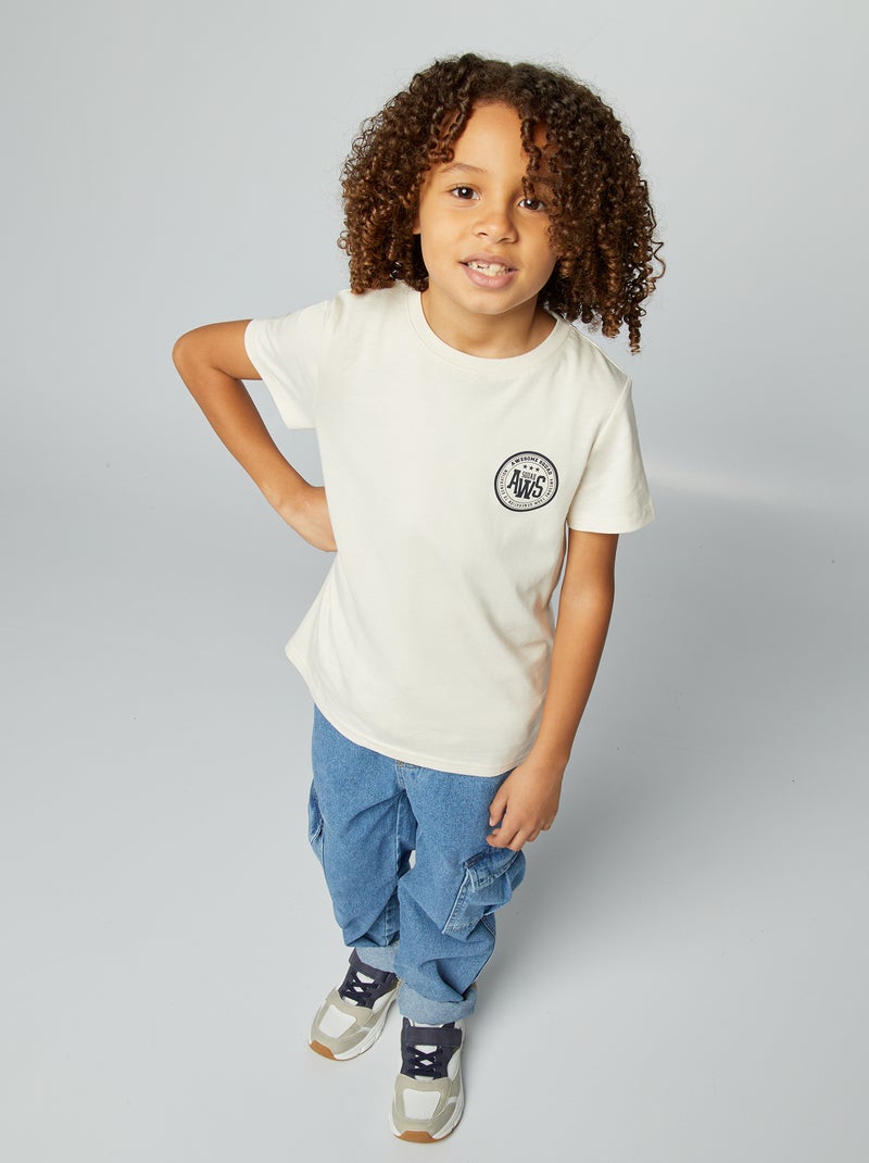 T-shirt com estampado Dia do Pai BEGE - Kiabi