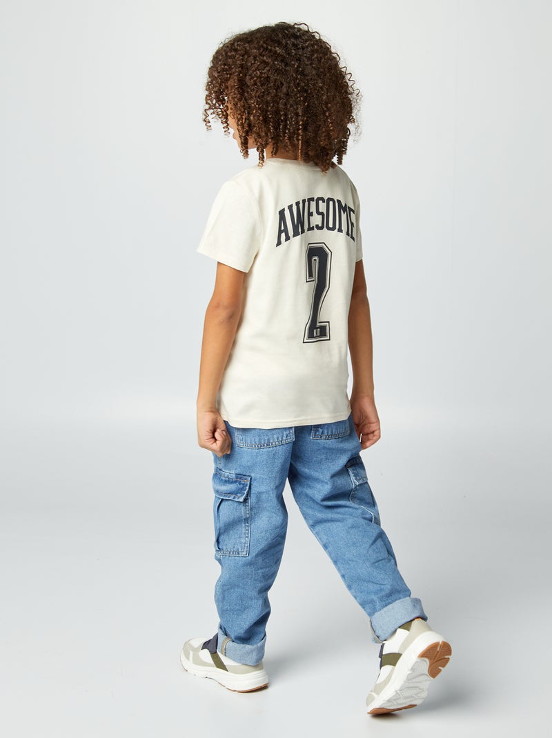 T-shirt com estampado Dia do Pai BEGE - Kiabi