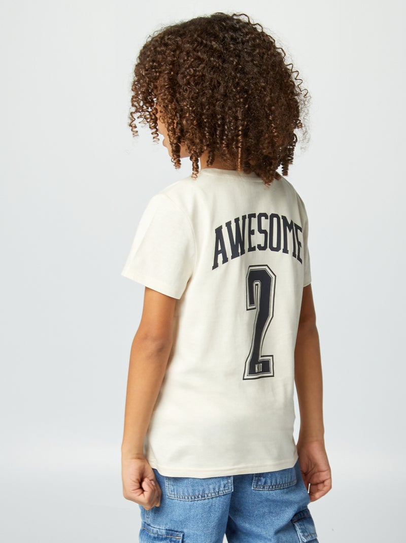 T-shirt com estampado Dia do Pai BEGE - Kiabi