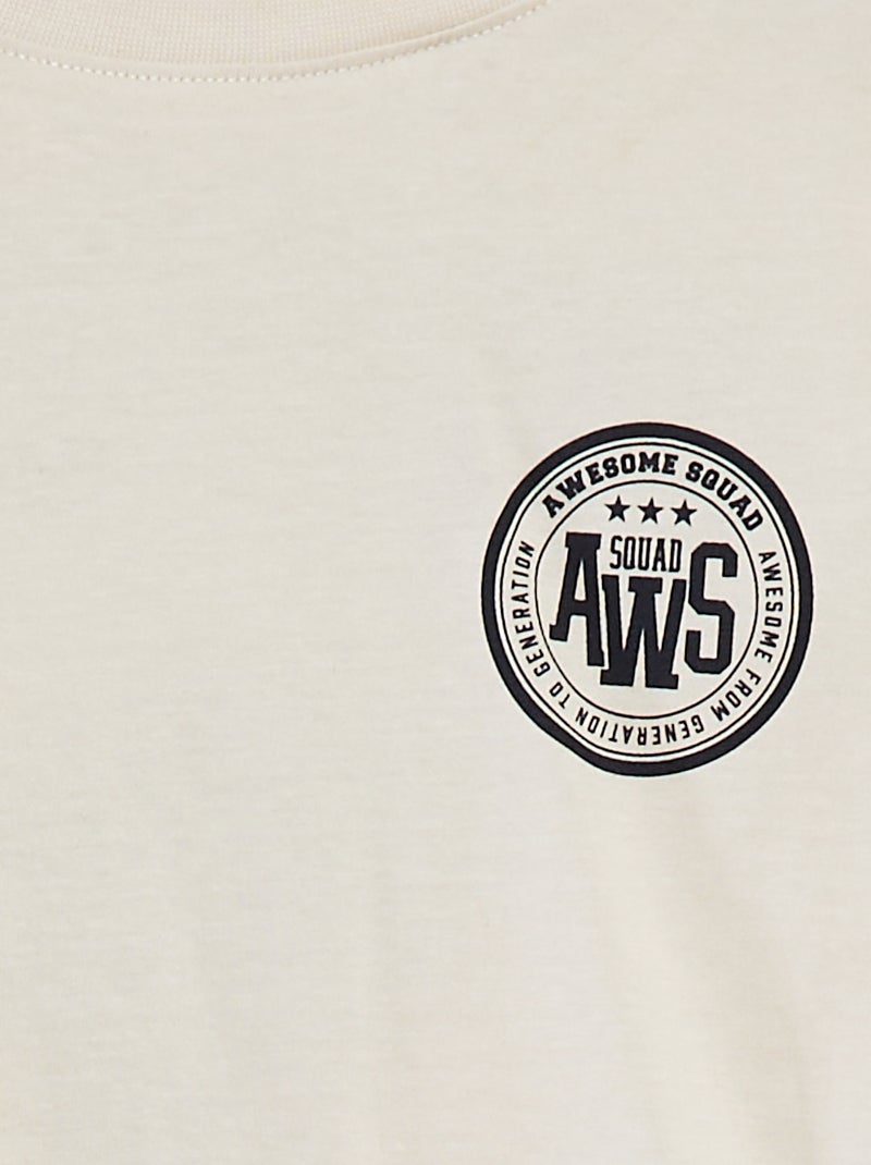 T-shirt com estampado Dia do Pai BEGE - Kiabi