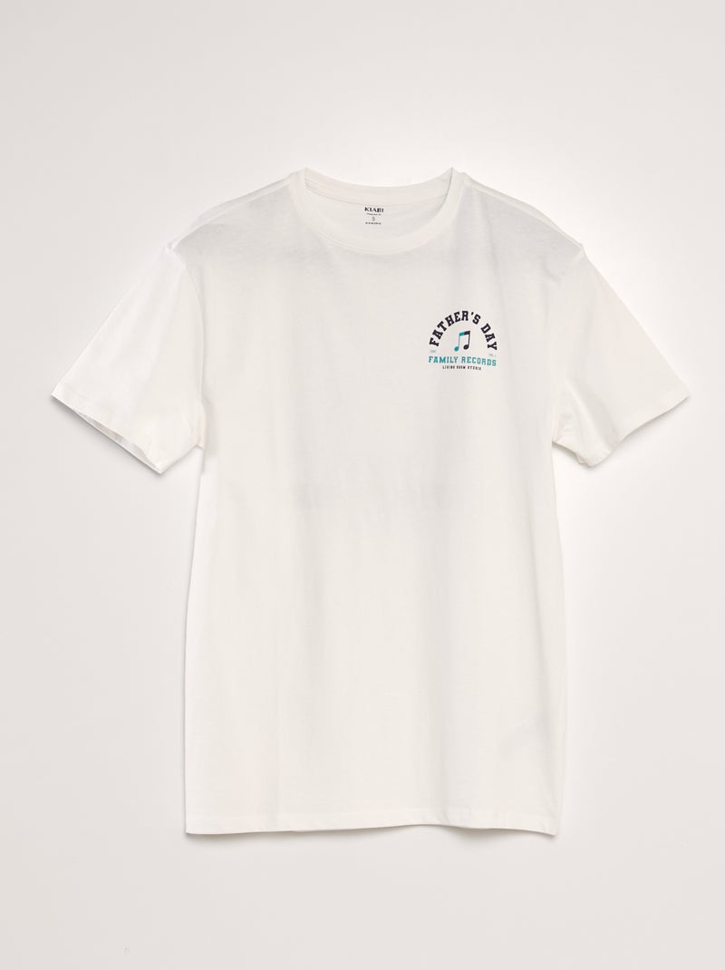 T-shirt com estampado Dia do Pai BRANCO - Kiabi