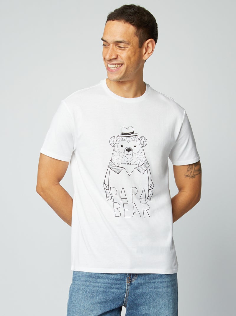 T-shirt com estampado Dia do Pai BRANCO - Kiabi
