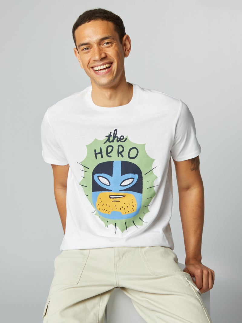 T-shirt com estampado Dia do Pai BRANCO - Kiabi