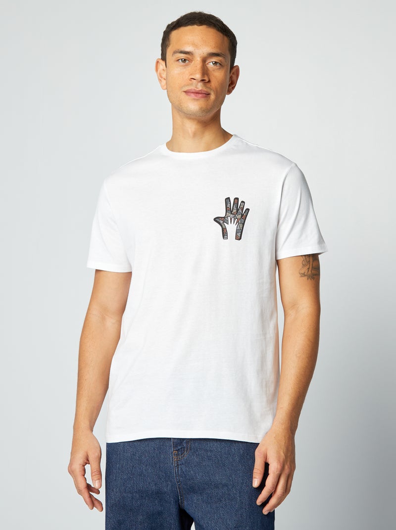 T-shirt com estampado Dia do Pai BRANCO - Kiabi