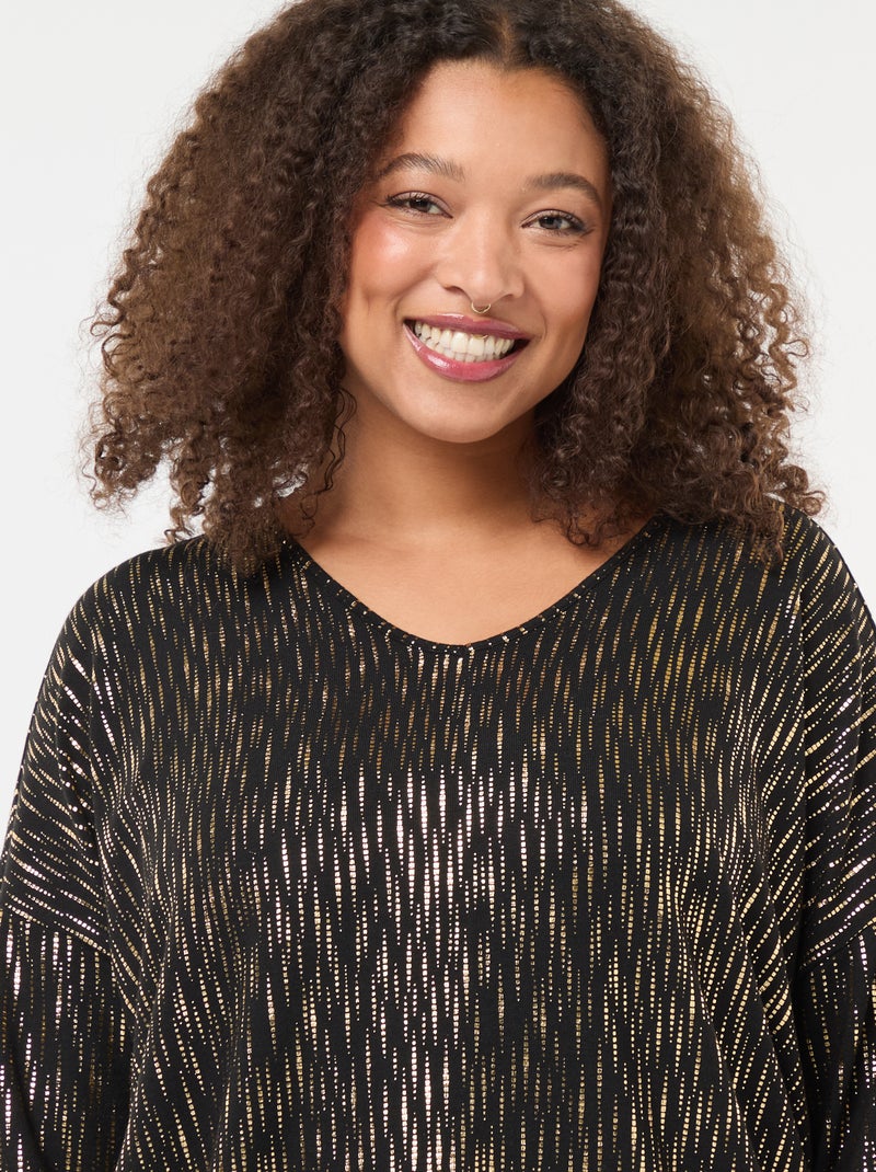 T-shirt com estampado dourado 'Only Carmakoma' Preto - Kiabi