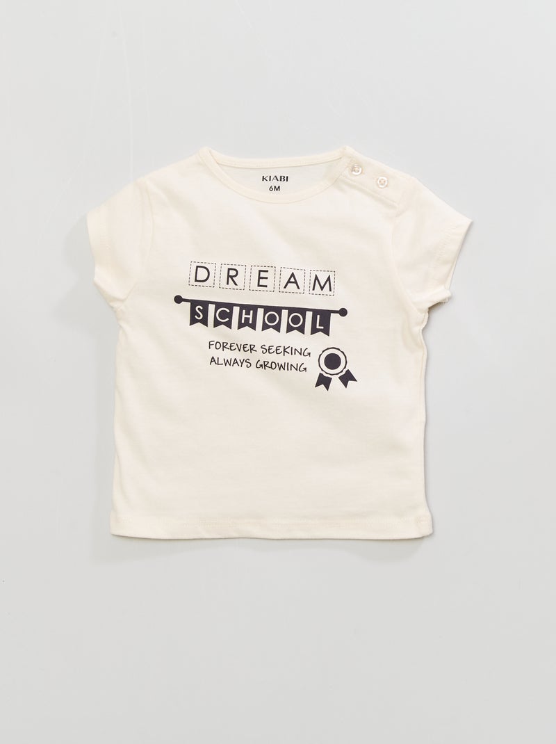 T-shirt com estampado 'dream school' BRANCO - Kiabi