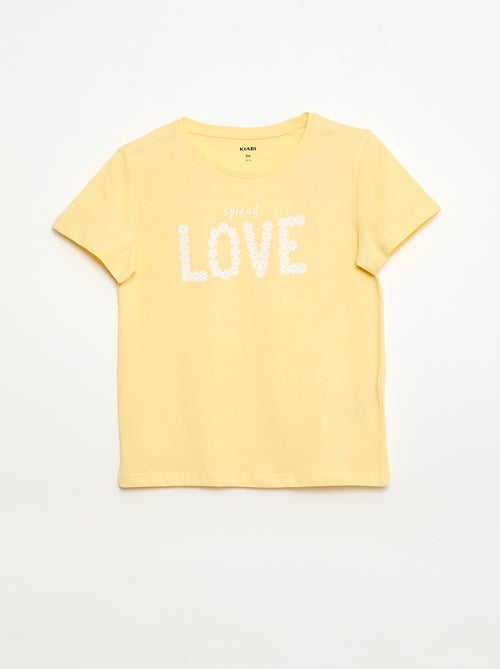 T-shirt com estampado e mensagem de manga curta - Kiabi