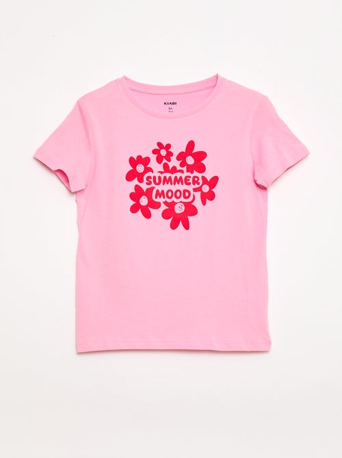 T-shirt com estampado e mensagem de manga curta - Kiabi