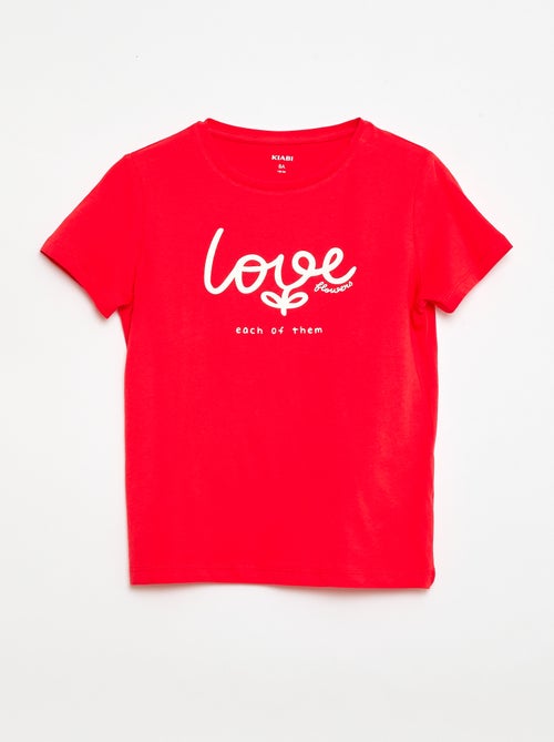 T-shirt com estampado e mensagem de manga curta - Kiabi