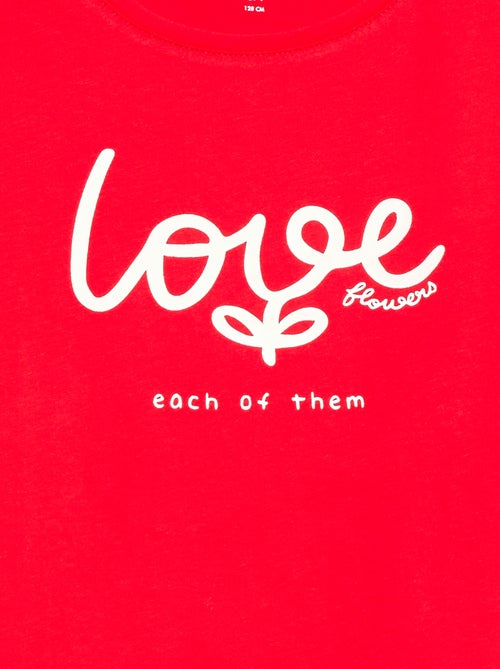 T-shirt com estampado e mensagem de manga curta - Kiabi