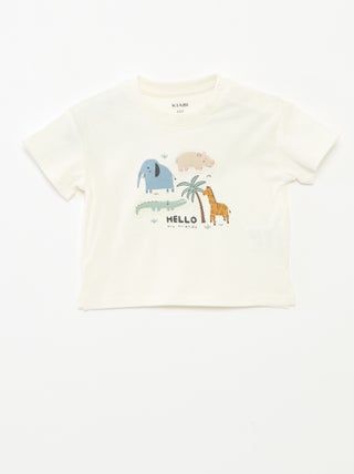 T-shirt com estampado em relevo