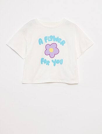 T-shirt com estampado em relevo