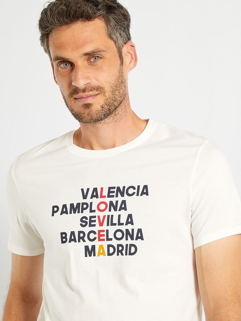 T-shirt com estampado Espanha BRANCO - Kiabi