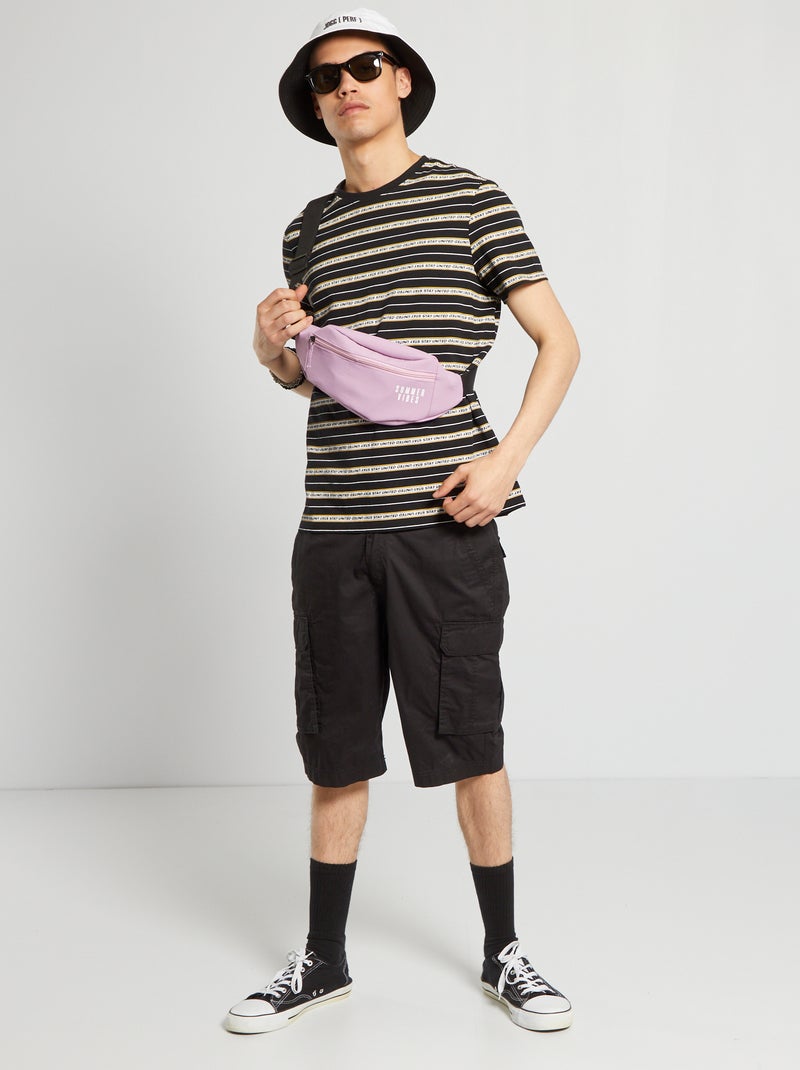T-shirt com estampado 'extraterrestre' PRETO - Kiabi