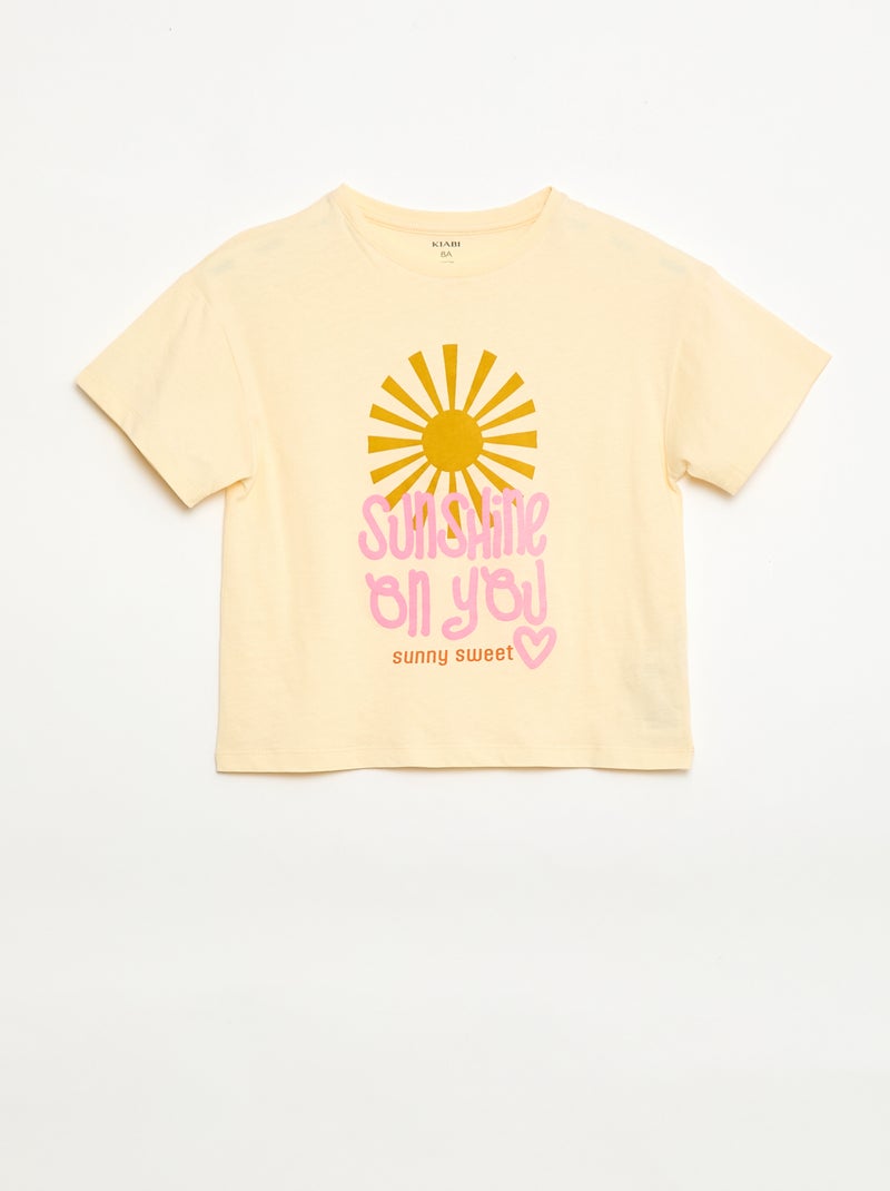 T-shirt com estampado fantasia Amarelo - Kiabi