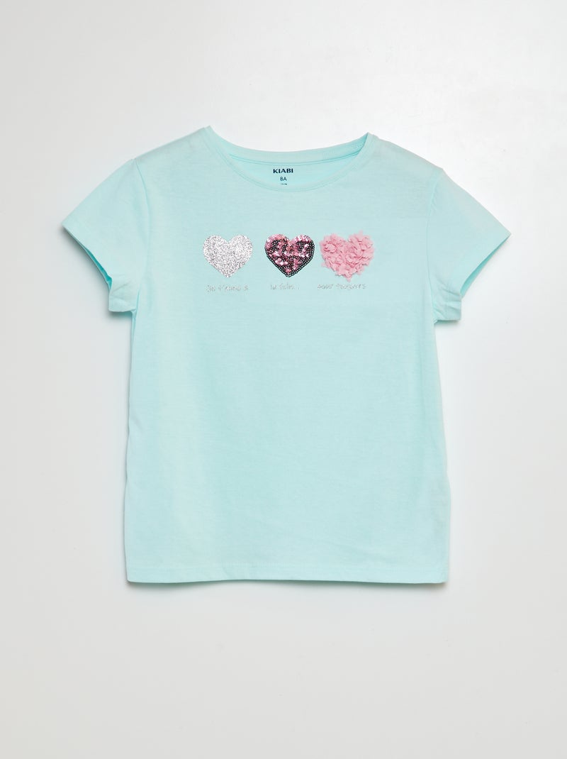 T-shirt com estampado fantasia AZUL - Kiabi