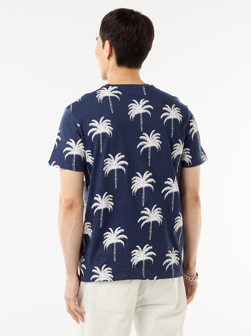 T-shirt com estampado fantasia Azul - Kiabi