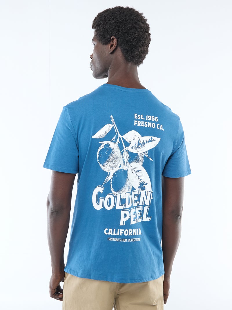 T-shirt com estampado fantasia Azul - Kiabi