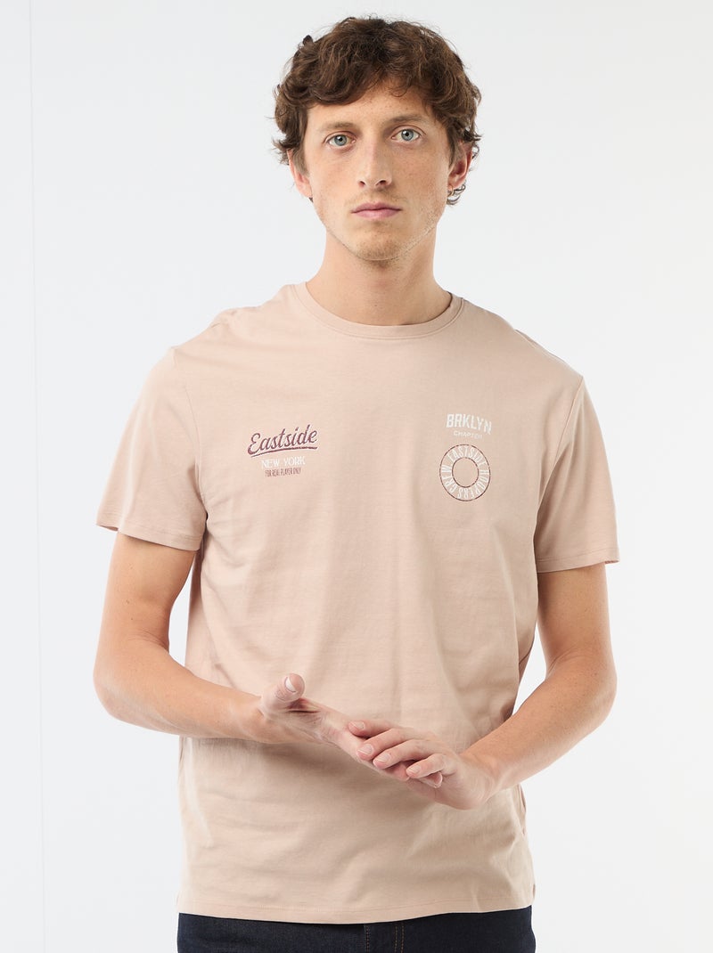 T-shirt com estampado fantasia Bege - Kiabi